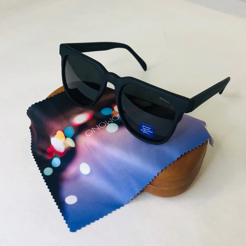 Riviera Black Rubber KOMONO Sunglasses NEW matte